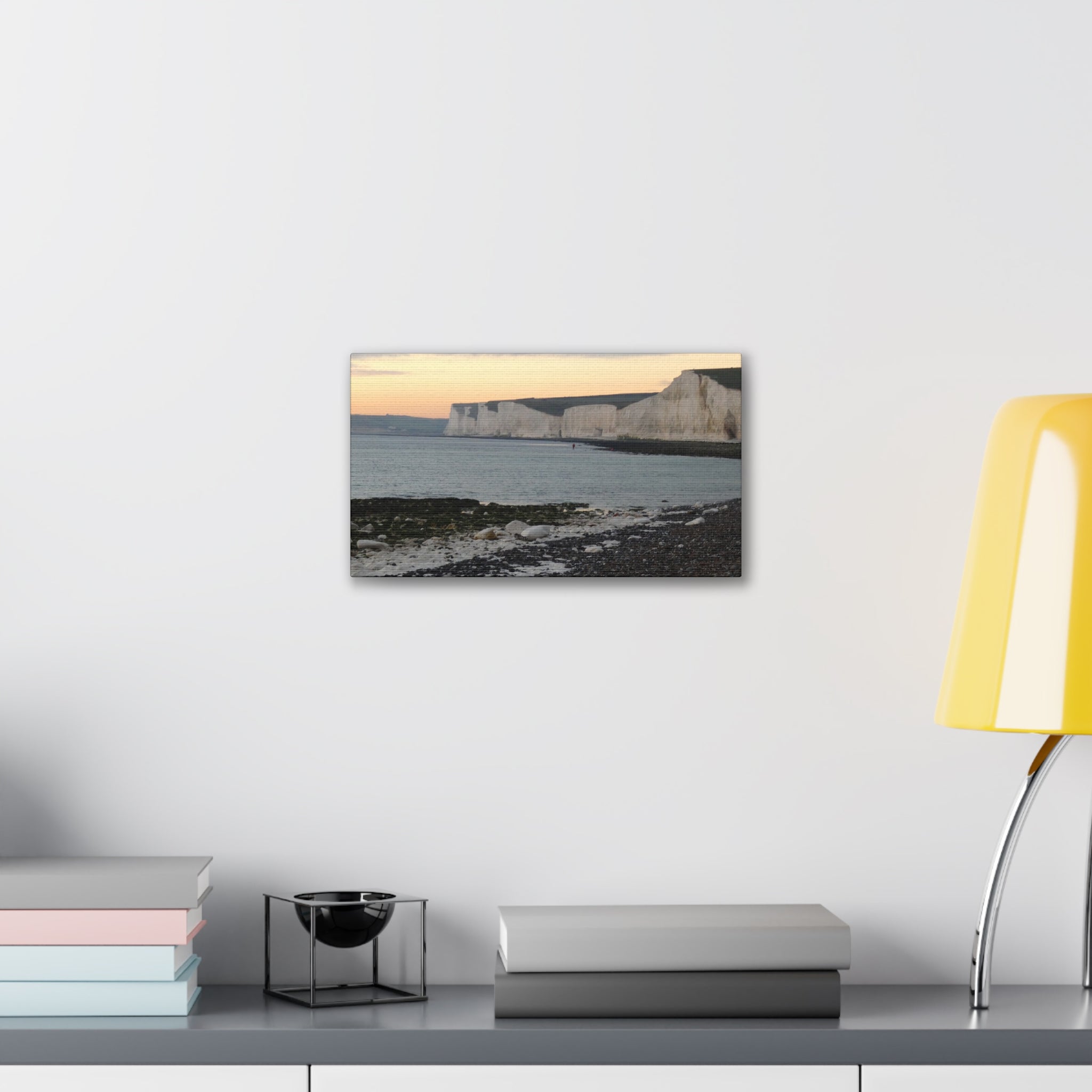 Beachy Head Cliffs Canvas Print | Sunset Beach Landscape Wall Art | UK Coastal Décor