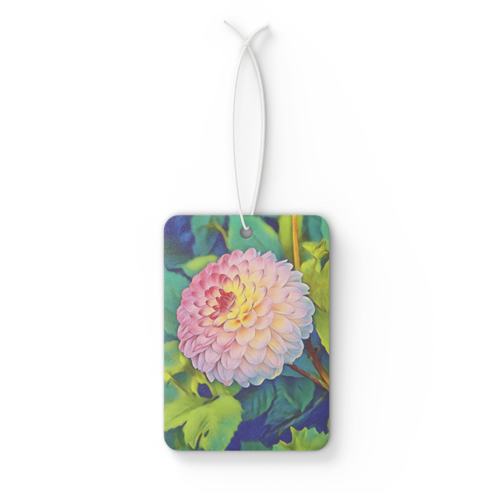 Dahlia Bloom Car Air Freshener — Floral Scented Hanging Freshener