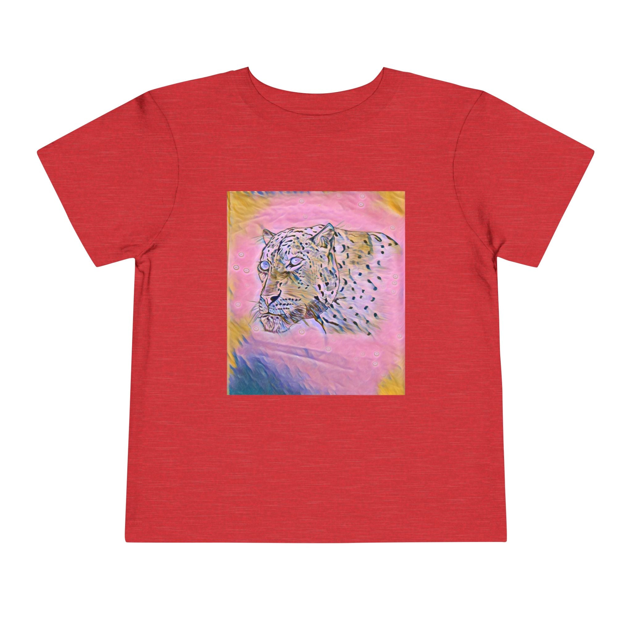 Leopard Portrait in pink Kids T-Shirt