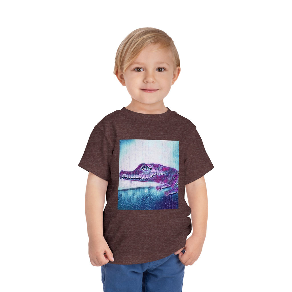 Toddler Tee — Purple Watercolor Alligator Graphic