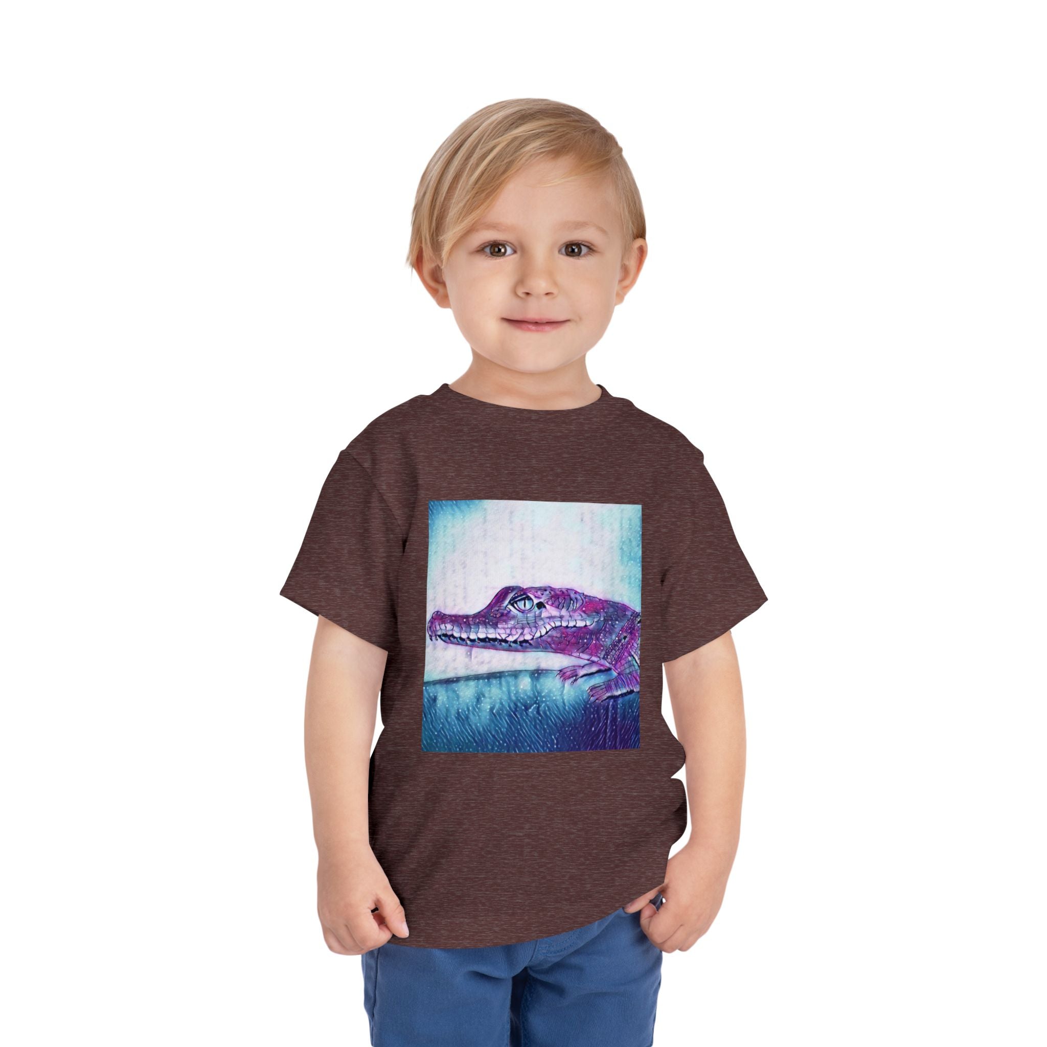 Toddler Tee — Purple Watercolor Alligator Graphic