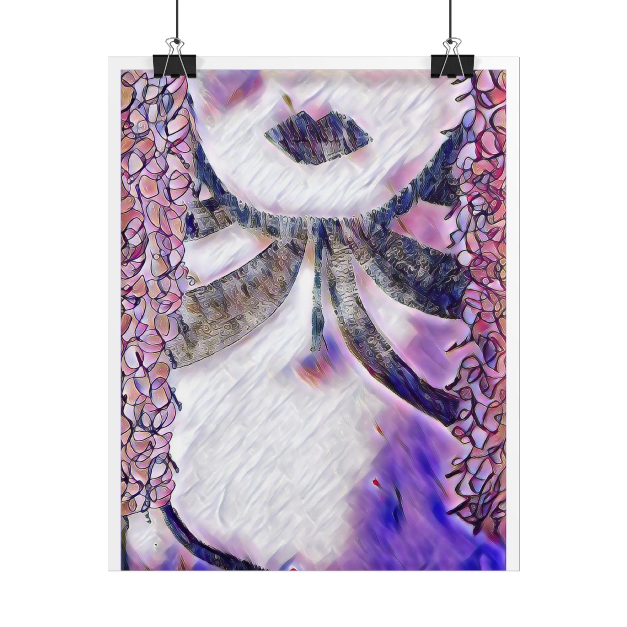 Abstract Purple Floral Woman Poster — Rolled Art Print for Home Decor
