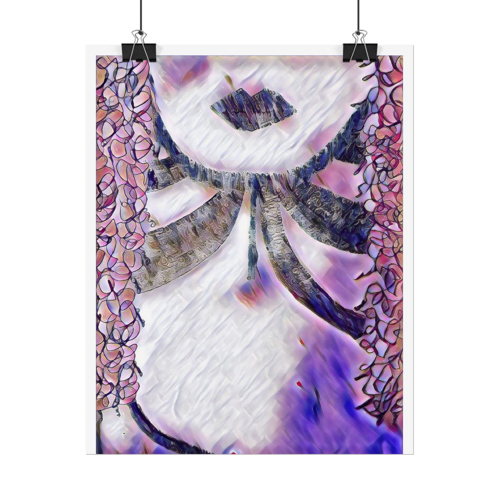 Abstract Purple Floral Woman Poster — Rolled Art Print for Home Decor