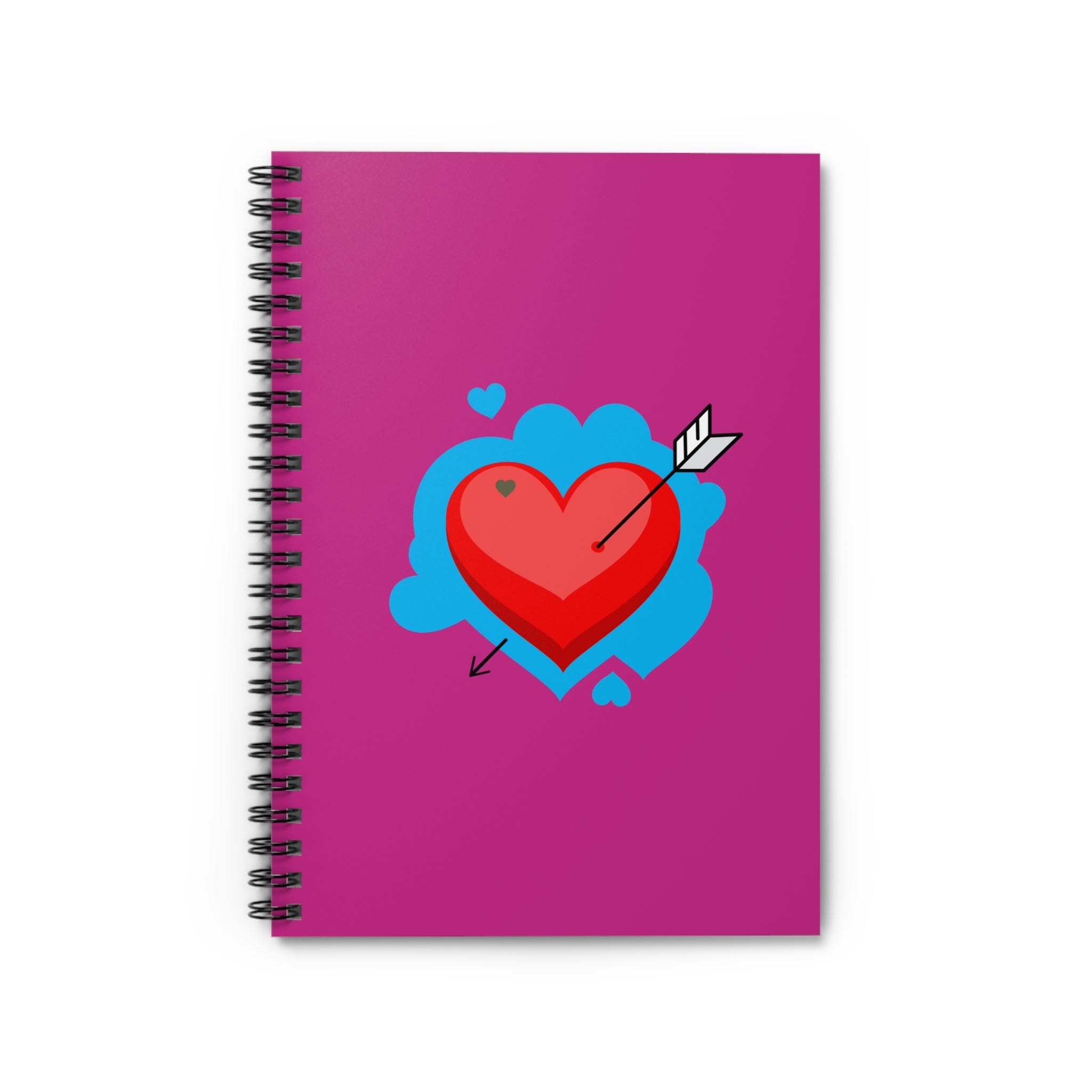 Heart Arrow Spiral Notebook — Cute Valentine’s Day Ruled Journal