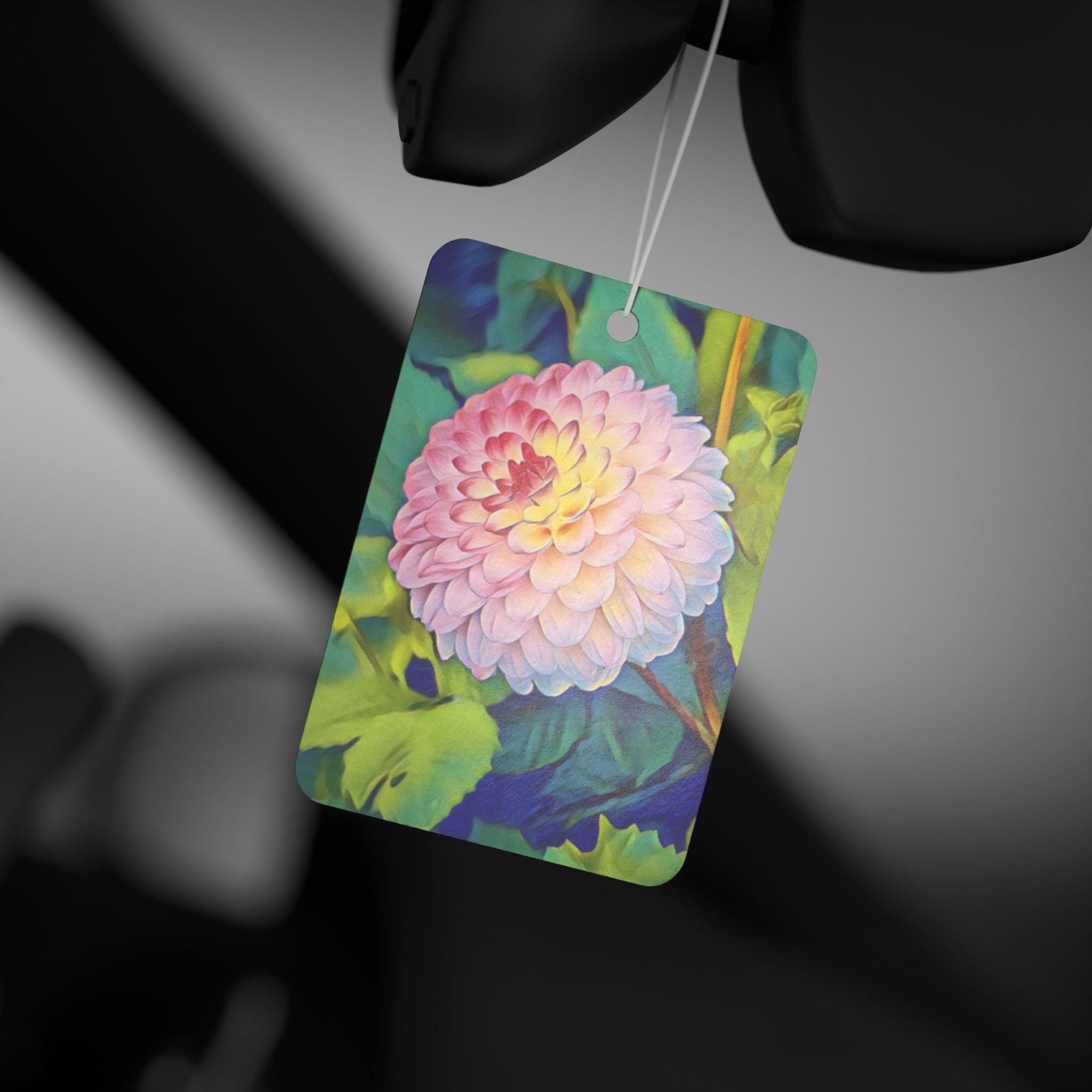 Dahlia Bloom Car Air Freshener — Floral Scented Hanging Freshener