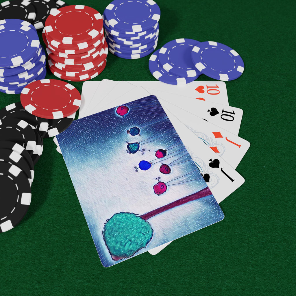 Artistic Poker Playing Cards — Floral Back Design, Standard Ace of Spades Deck