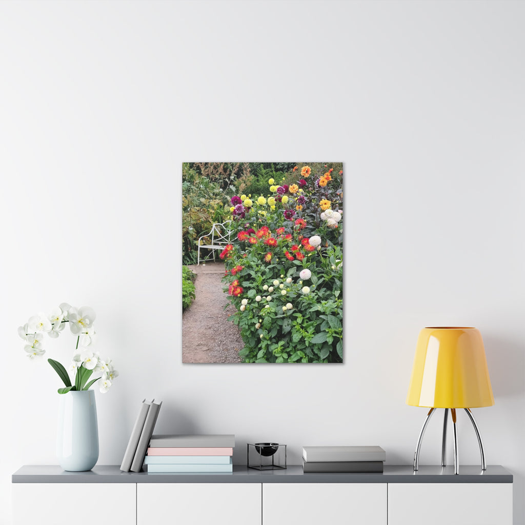 Floral Garden Path Canvas Print — Stretched Wall Art