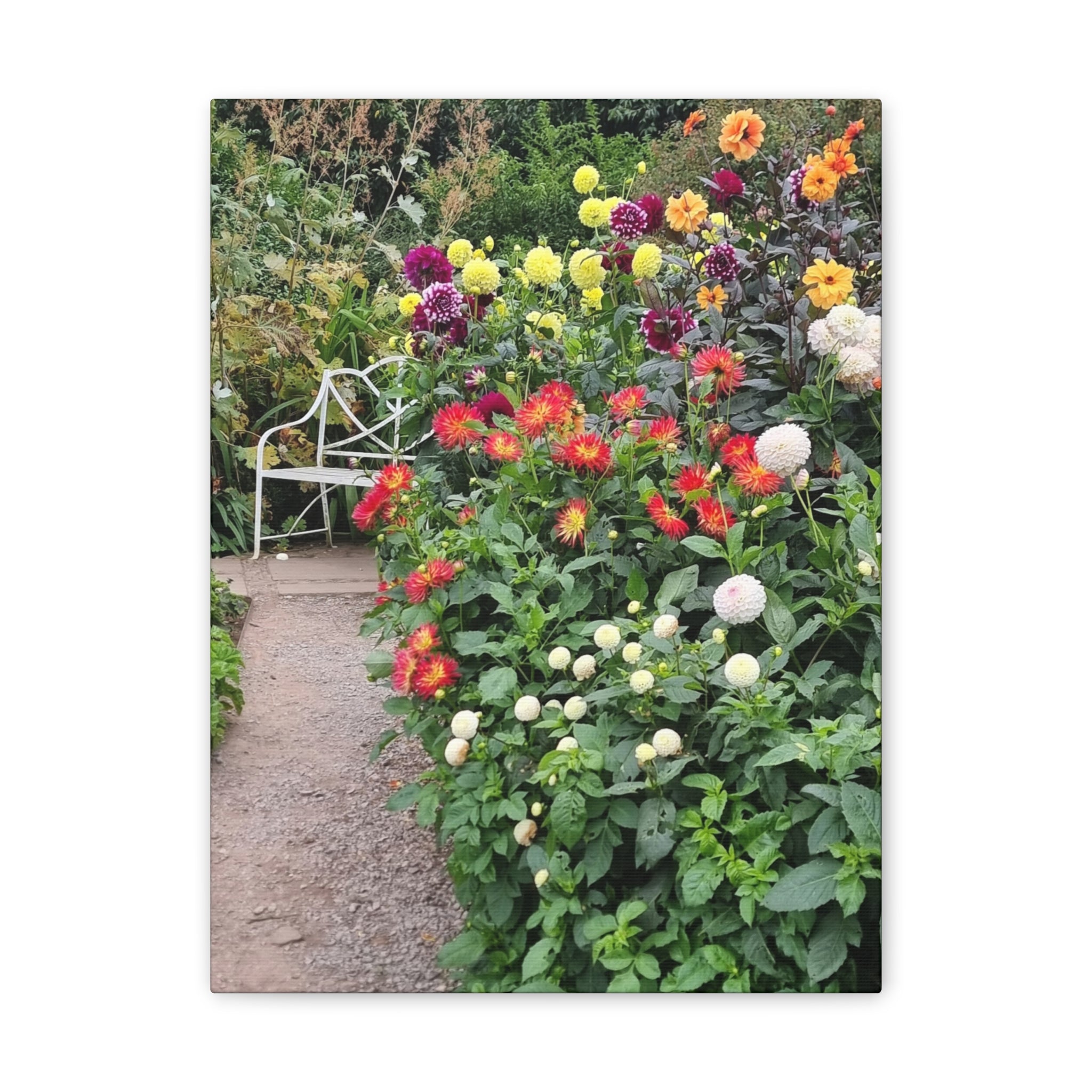 Floral Garden Path Canvas Print — Stretched Wall Art