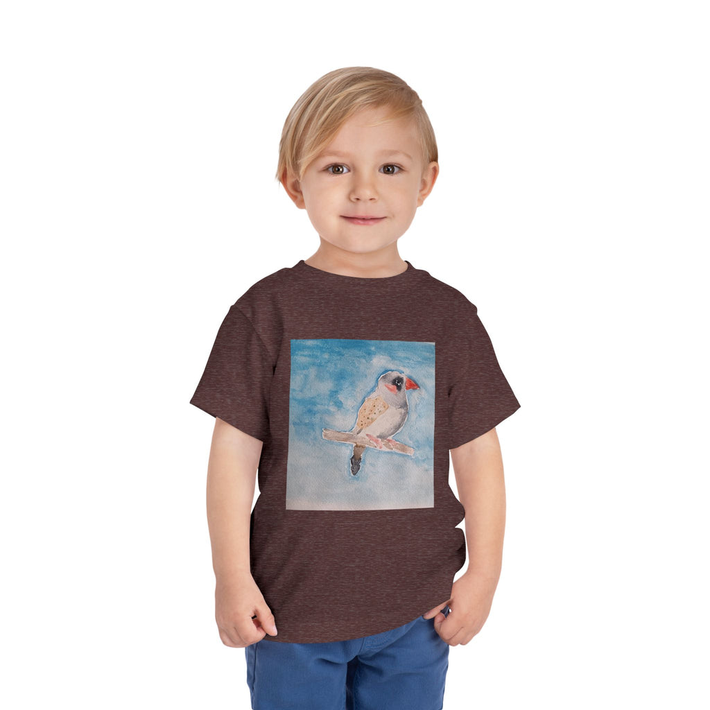 Zebra Finch Watercolor Toddler Tee