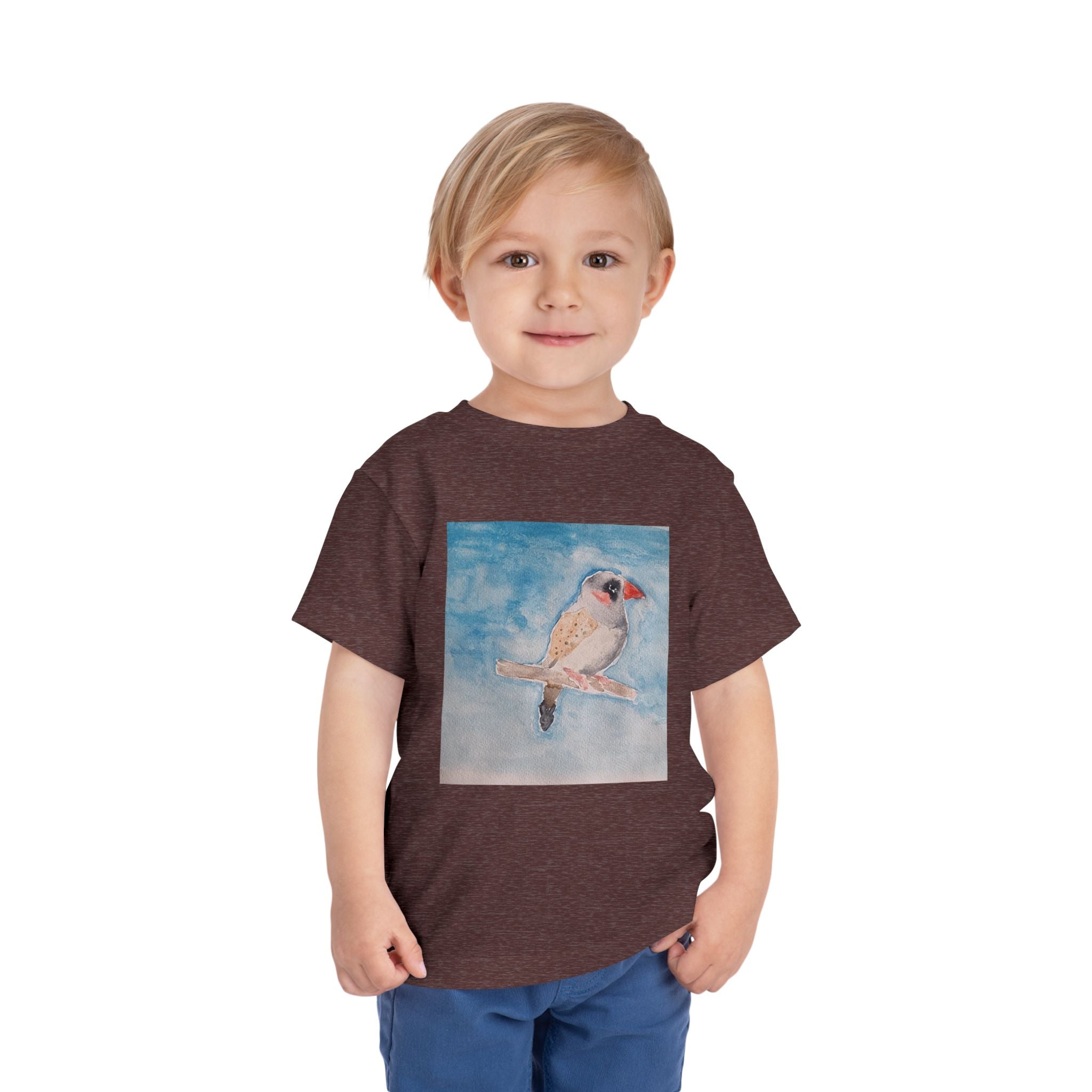 Zebra Finch Watercolor Toddler Tee