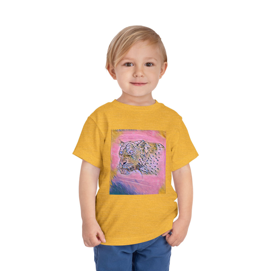 Leopard Portrait in pink Kids T-Shirt