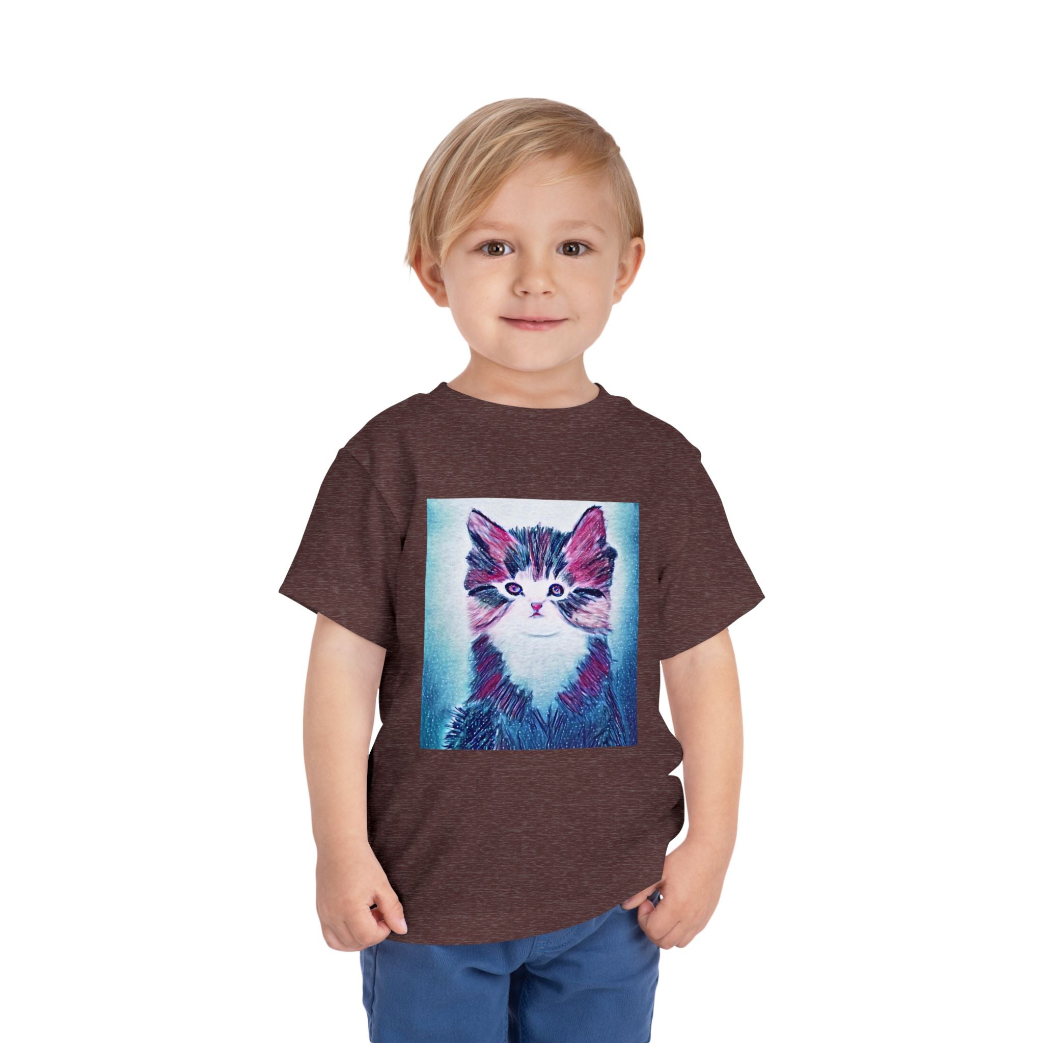 Cute Watercolor Kitten Toddler Tee