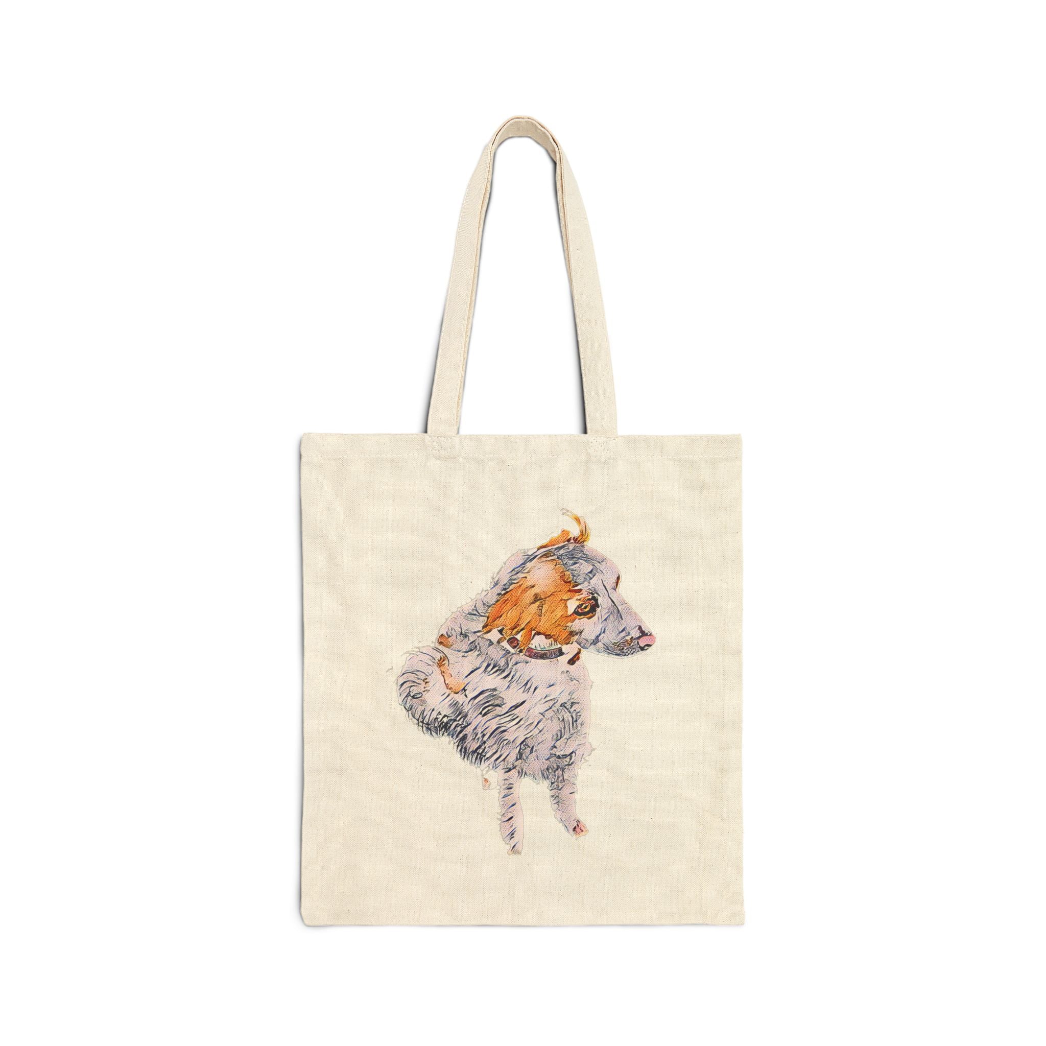 Tote Bag — Watercolor Australian Shepherd Canvas Tote