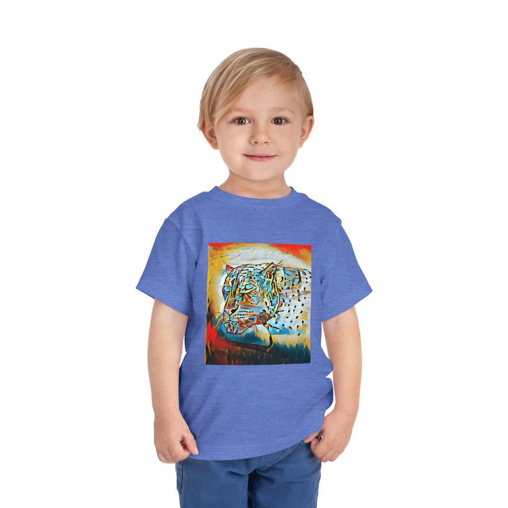 Abstract Leopard Toddler Tee — Colorful Wildlife Art Shirt