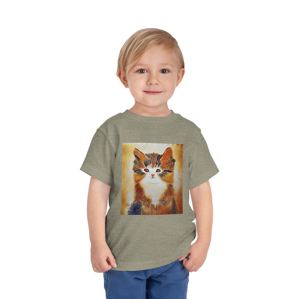 Adorable Watercolor Kitten Toddler Tee