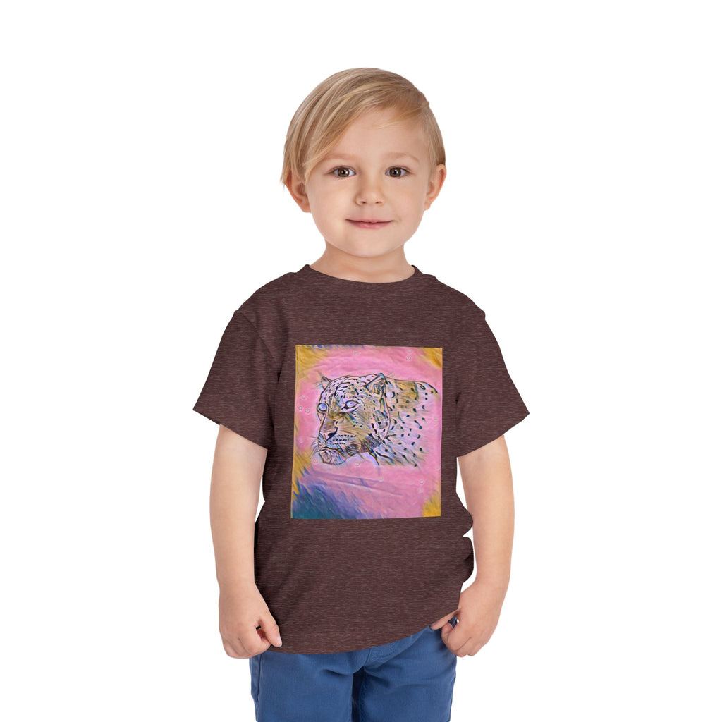 Leopard Portrait in pink Kids T-Shirt