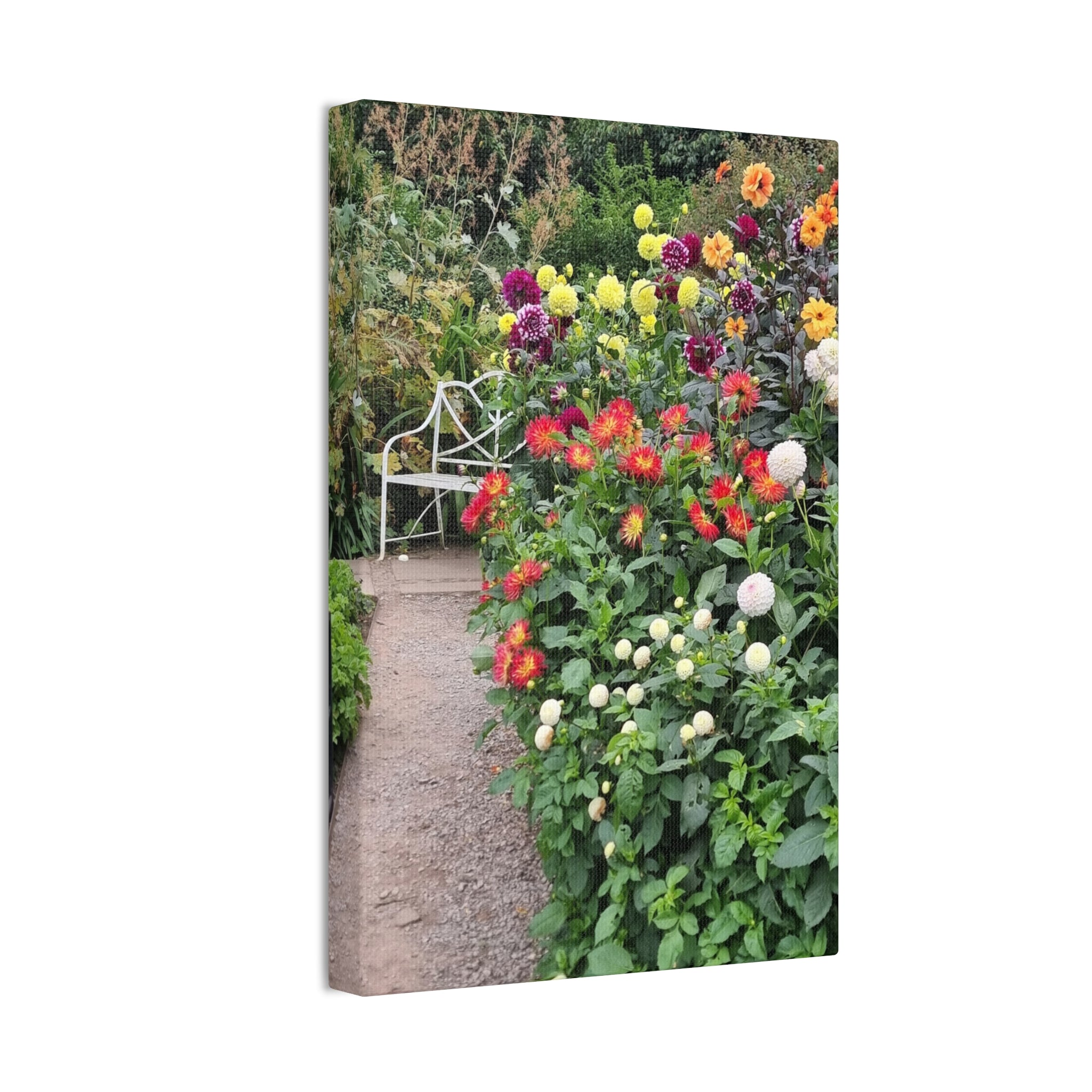 Floral Garden Path Canvas Print — Stretched Wall Art