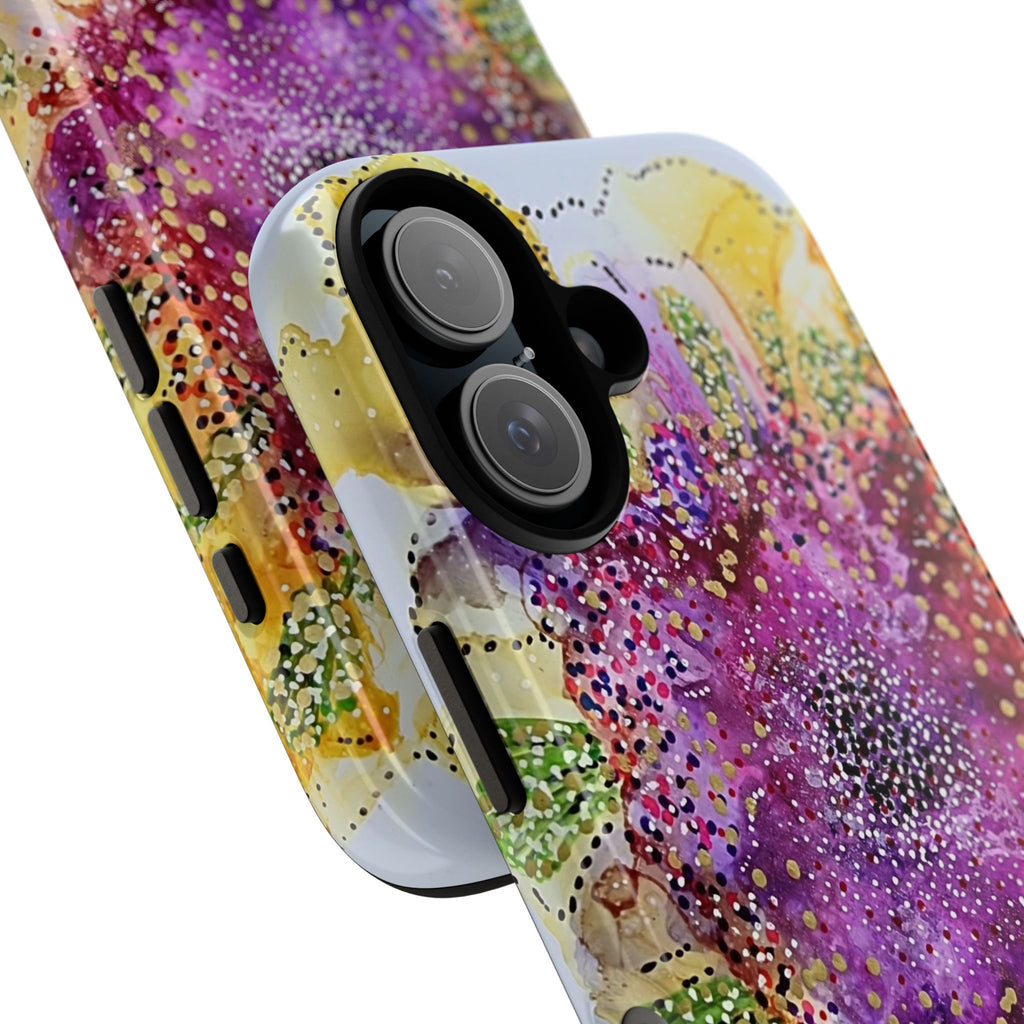 Floral Watercolor Tough Case — Purple & Yellow Bloom Phone Cover
