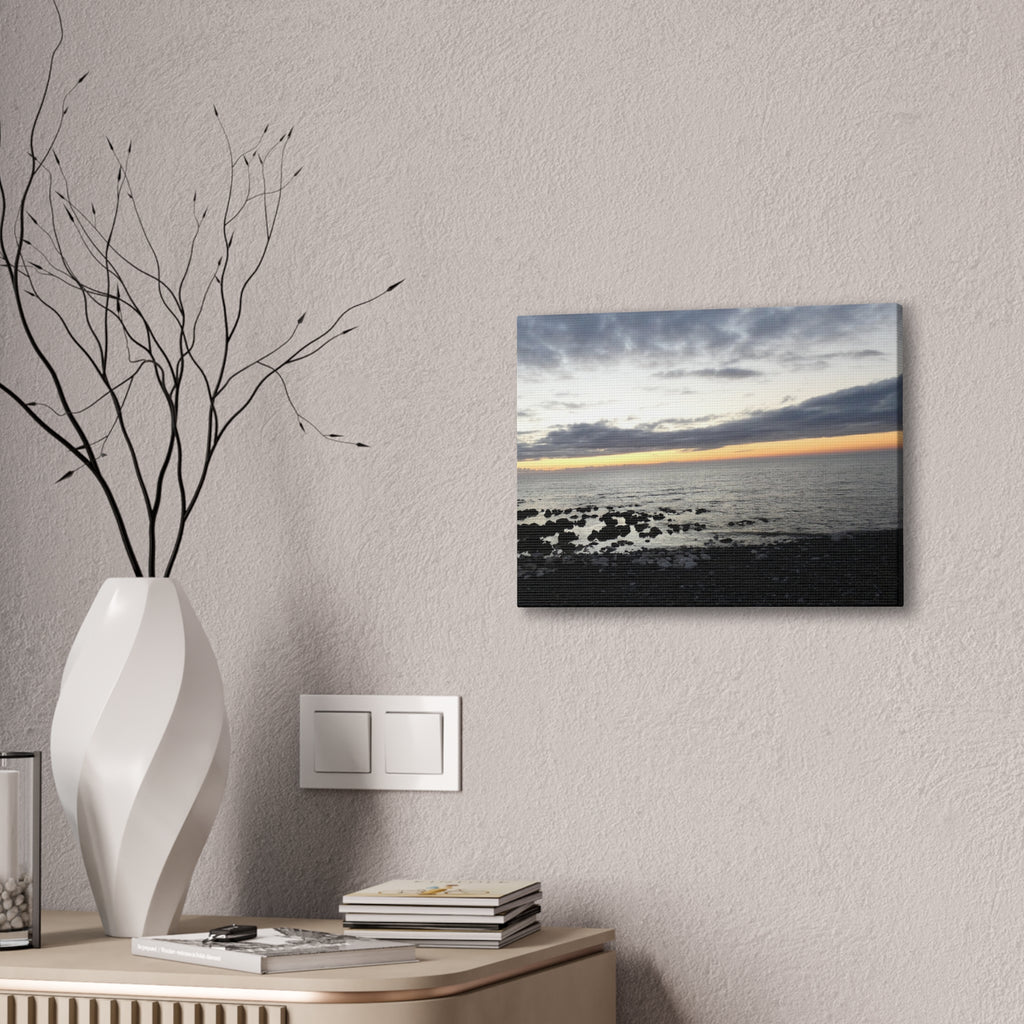 Sunset Shoreline Canvas Print | Stretched Coastal Wall Art | Beach Home Décor