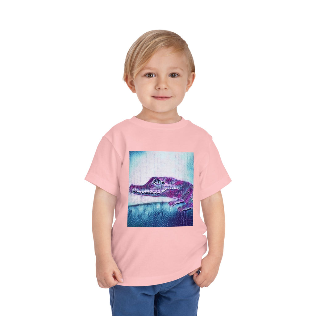 Toddler Tee — Purple Watercolor Alligator Graphic