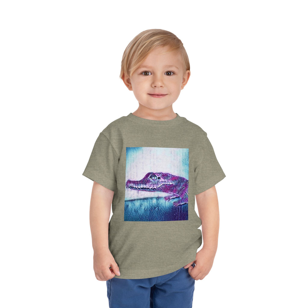 Toddler Tee — Purple Watercolor Alligator Graphic