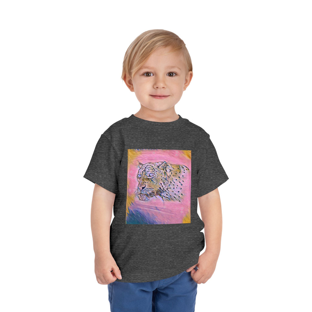 Leopard Portrait in pink Kids T-Shirt
