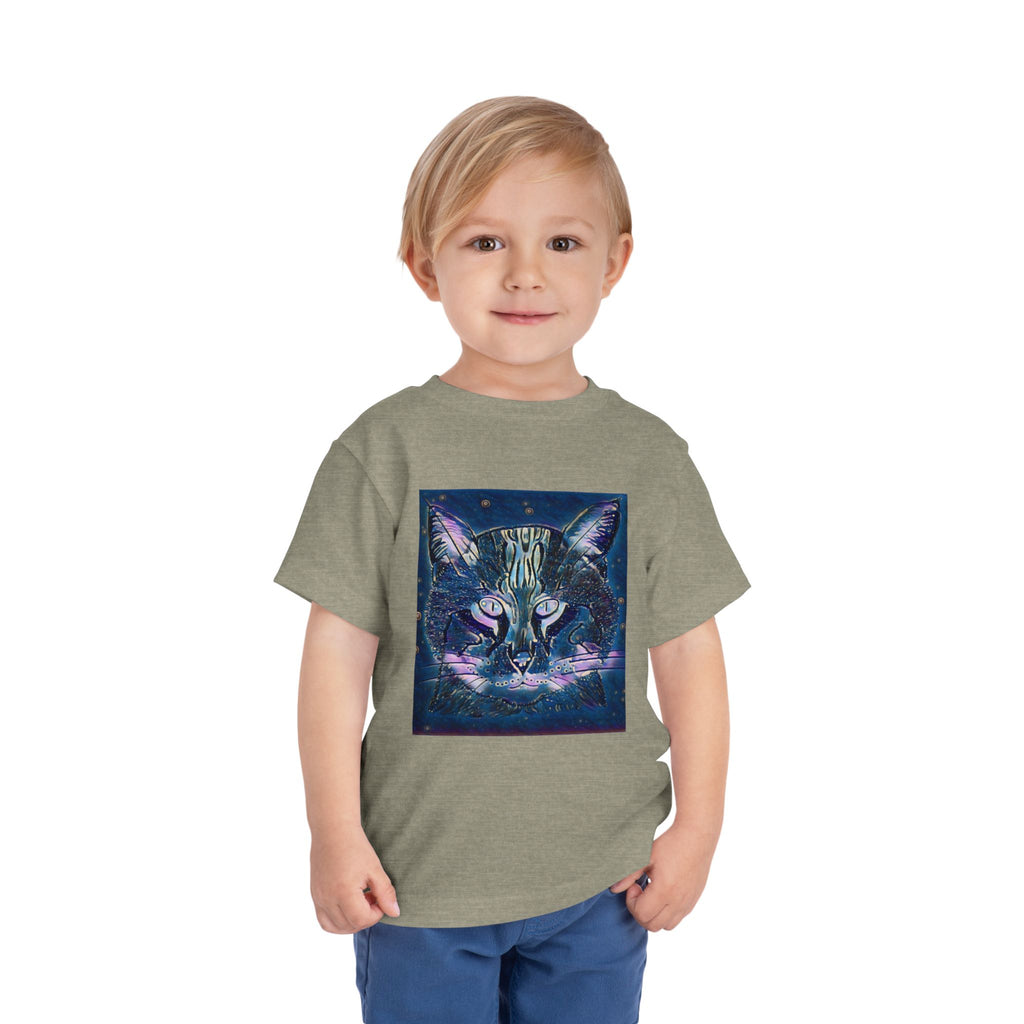 Toddler Tee — Mystical Galaxy Cat Graphic Shirt