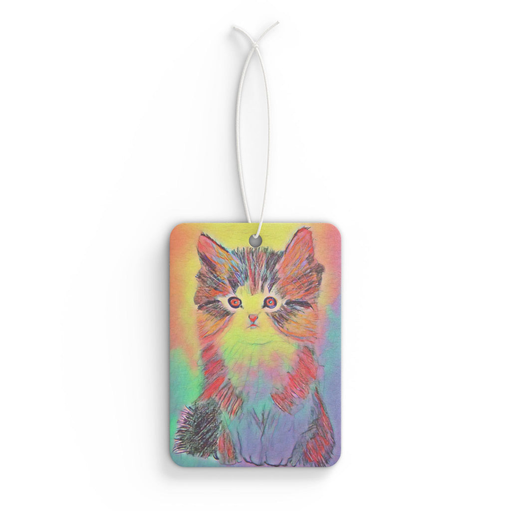 Rainbow Kitten Car Air Freshener — Cute Pastel Cat Scented Ornament