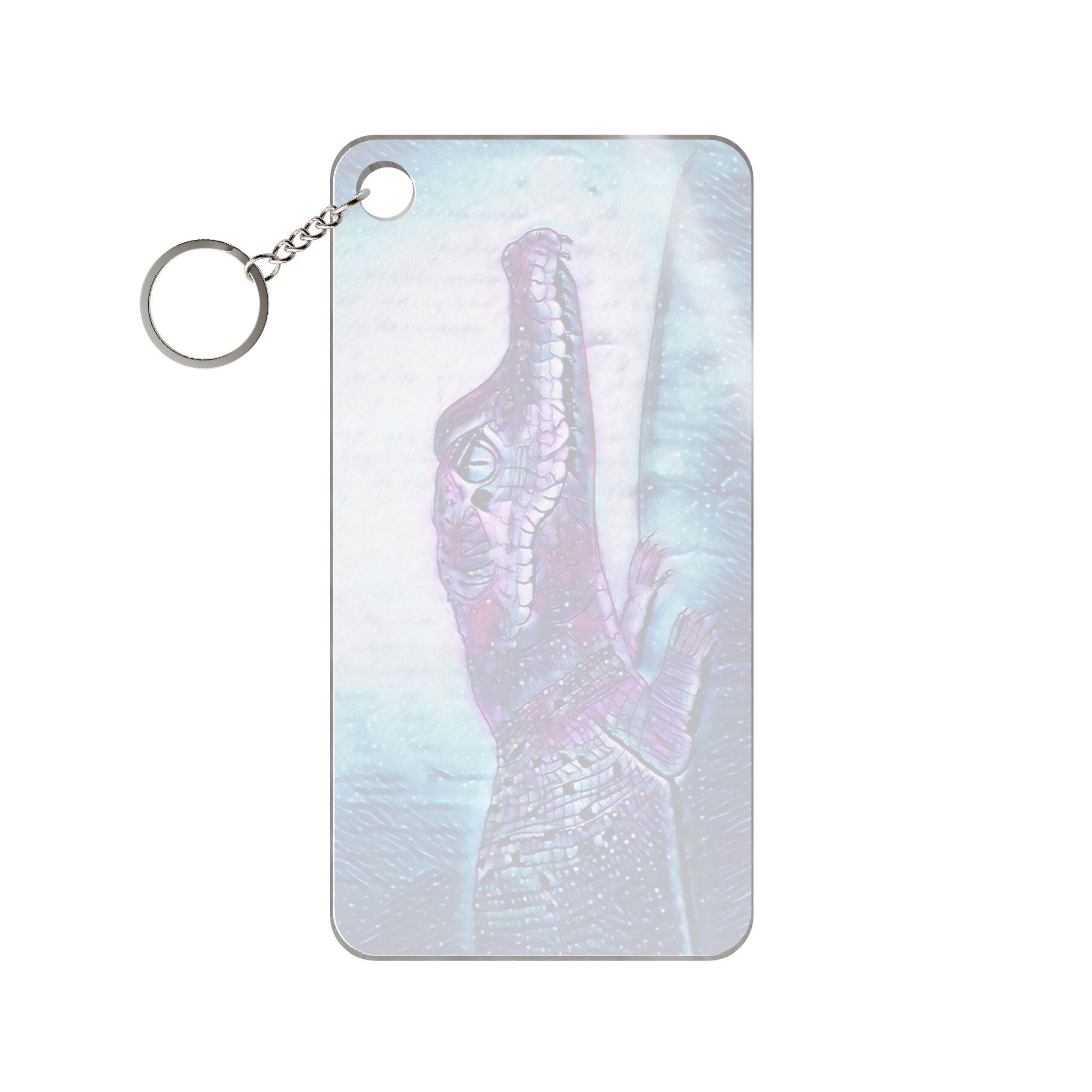 Alligator Keychain Charm — Purple Blue Crocodile Print Accessory
