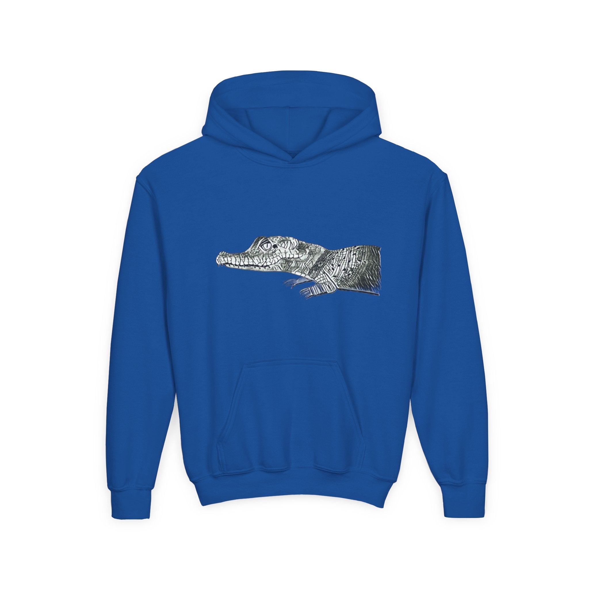 Youth Hoodie with Vintage Alligator Illustration