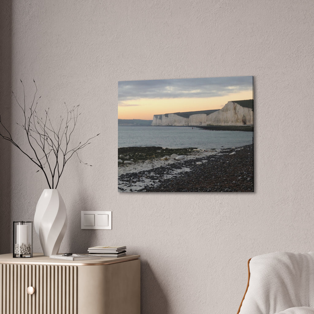 Beachy Head Cliffs Canvas Print | Sunset Beach Landscape Wall Art | UK Coastal Décor