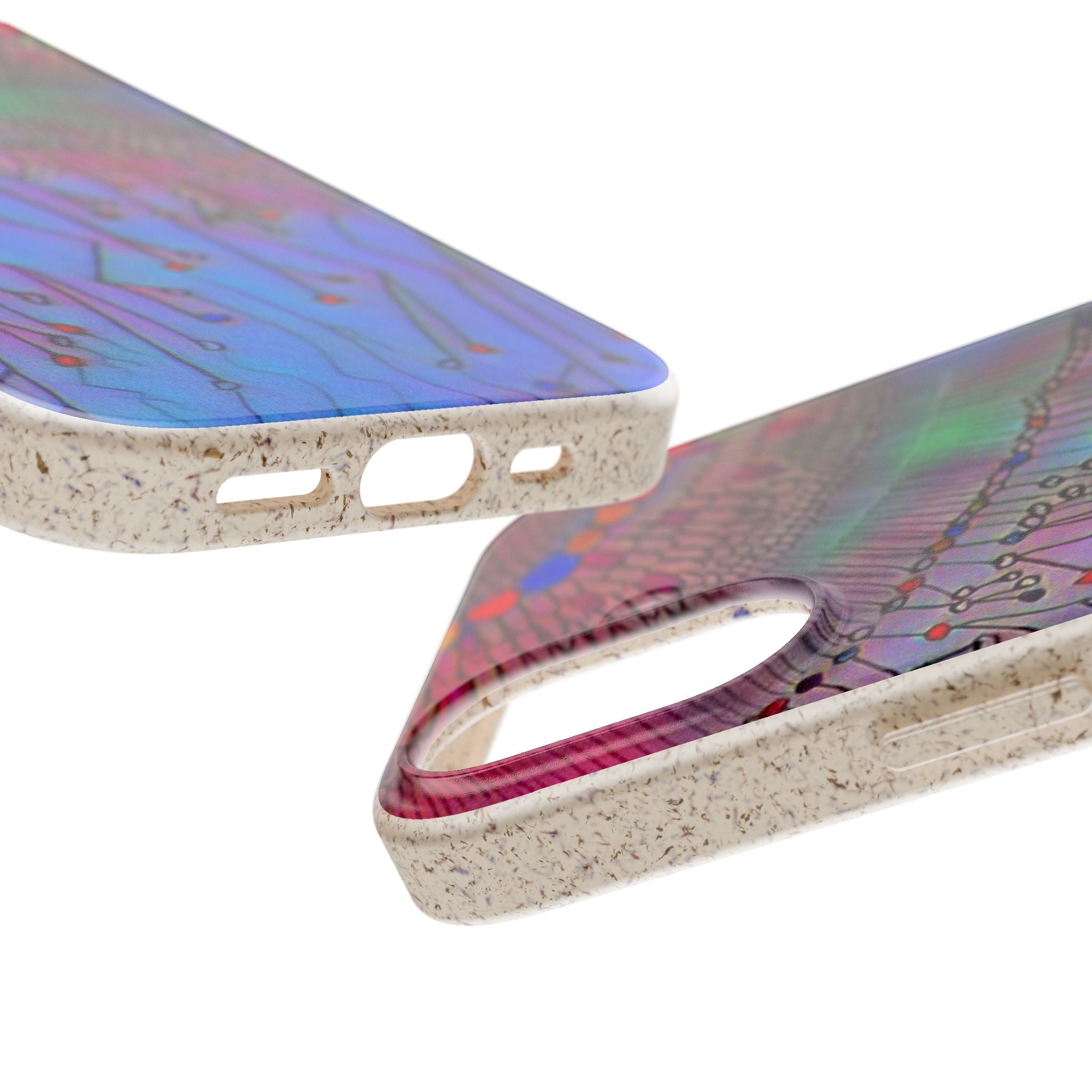 Biodegradable Phone Case — Colorful Abstract Jellyfish Design, Eco-Friendly iPhone Cover