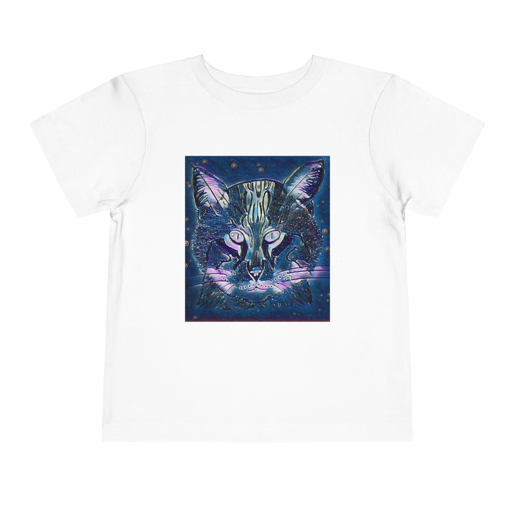 Toddler Tee — Mystical Galaxy Cat Graphic Shirt