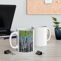 Birch Forest Art Mug – 11oz Ceramic Coffee Cup with Abstract Aspen Tree Design