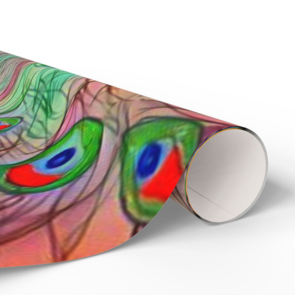 Peacock Feather Wrapping Paper – Vibrant Watercolor Gift Wrap