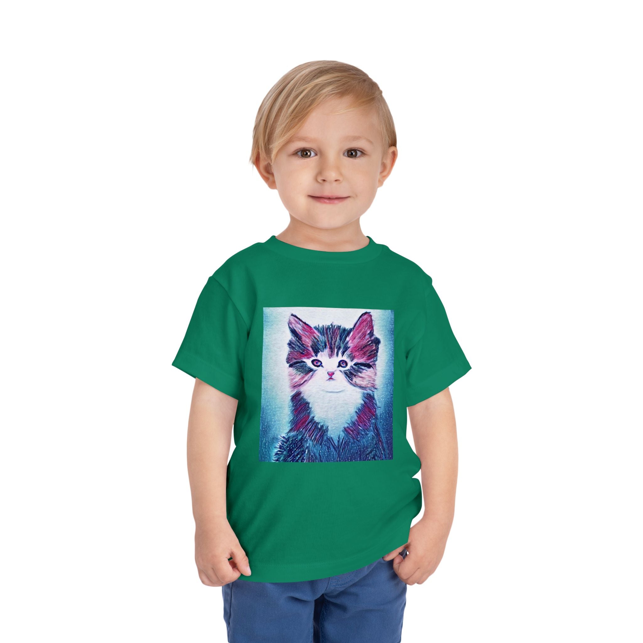 Cute Watercolor Kitten Toddler Tee