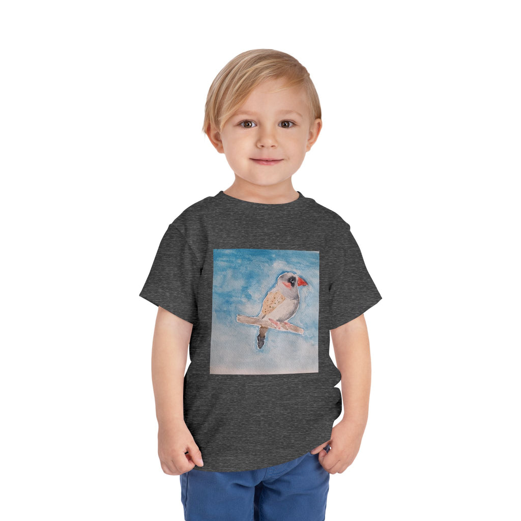 Zebra Finch Watercolor Toddler Tee