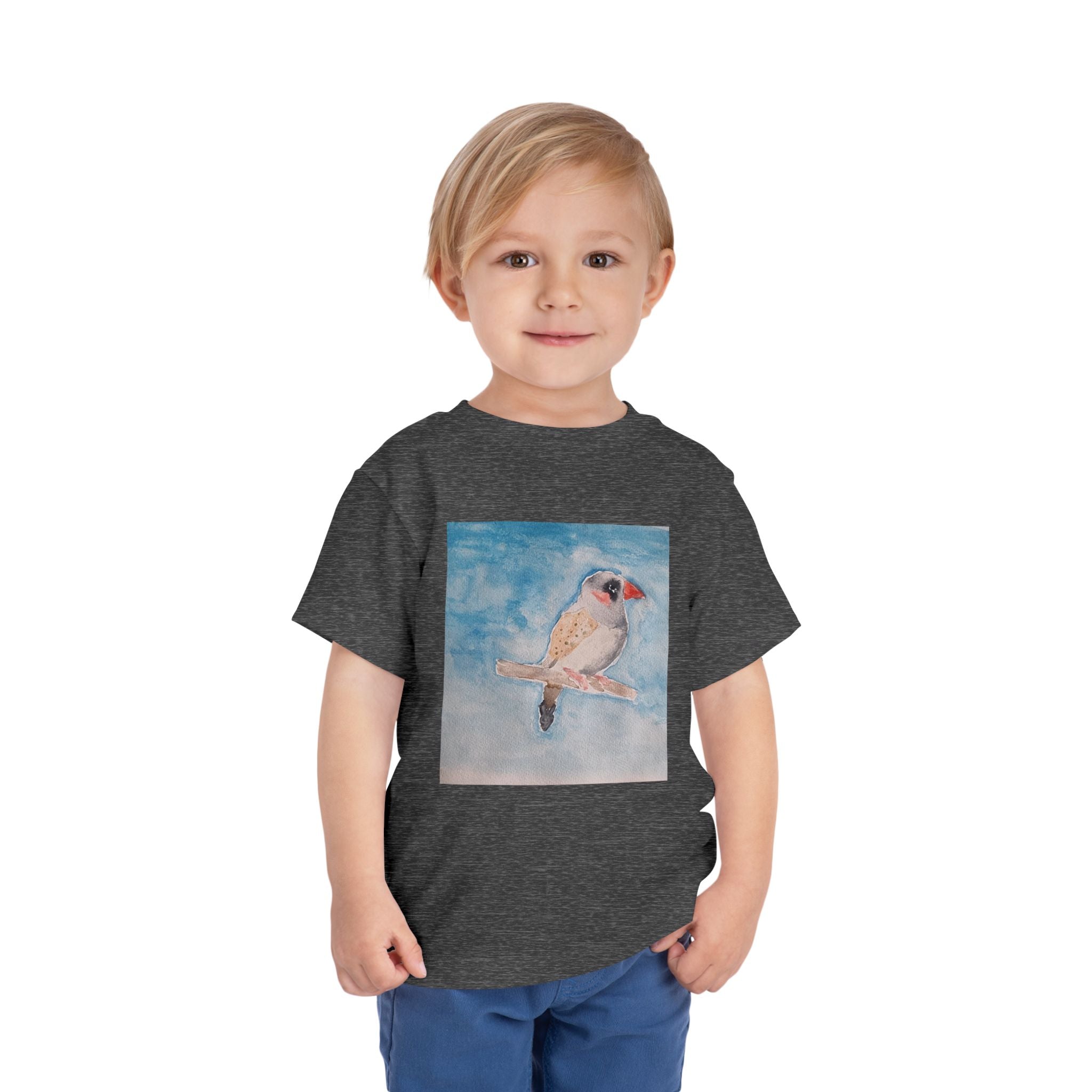 Zebra Finch Watercolor Toddler Tee