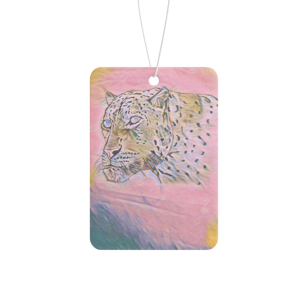Leopard Sketch Car Air Freshener — Pastel Pink Scented Ornament