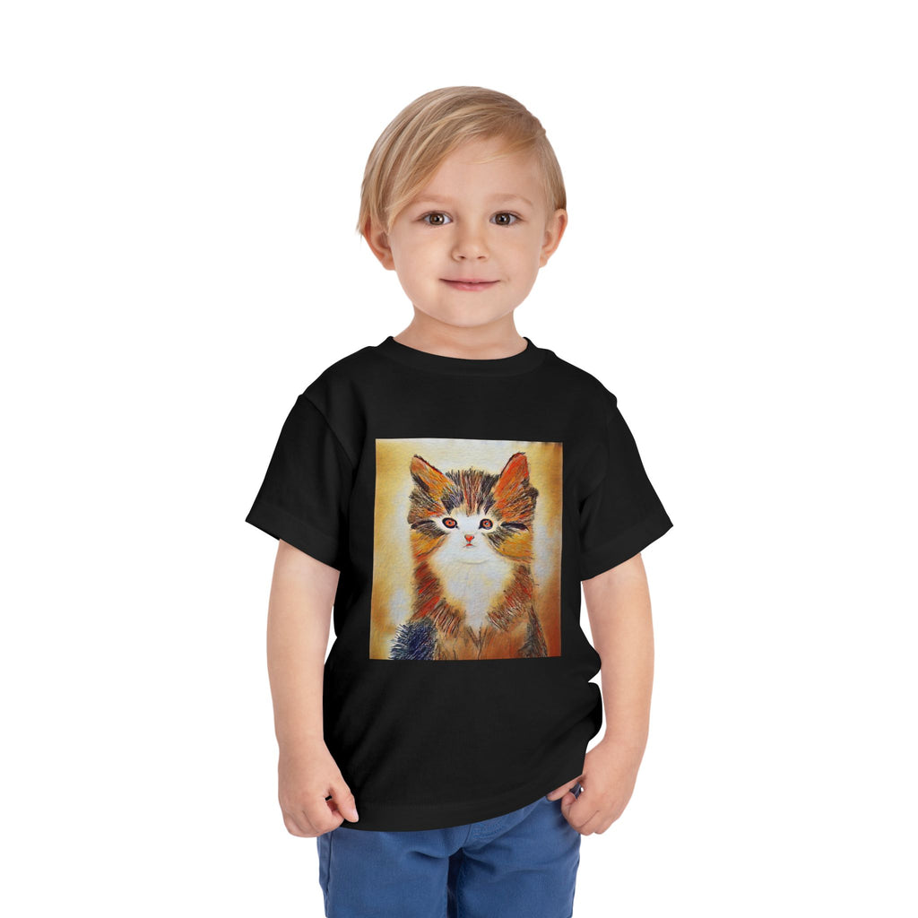 Adorable Watercolor Kitten Toddler Tee