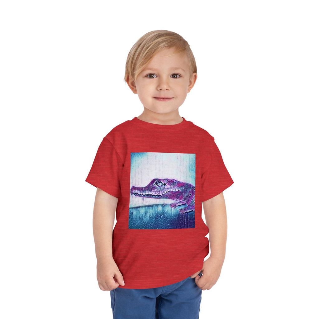 Toddler Tee — Purple Watercolor Alligator Graphic