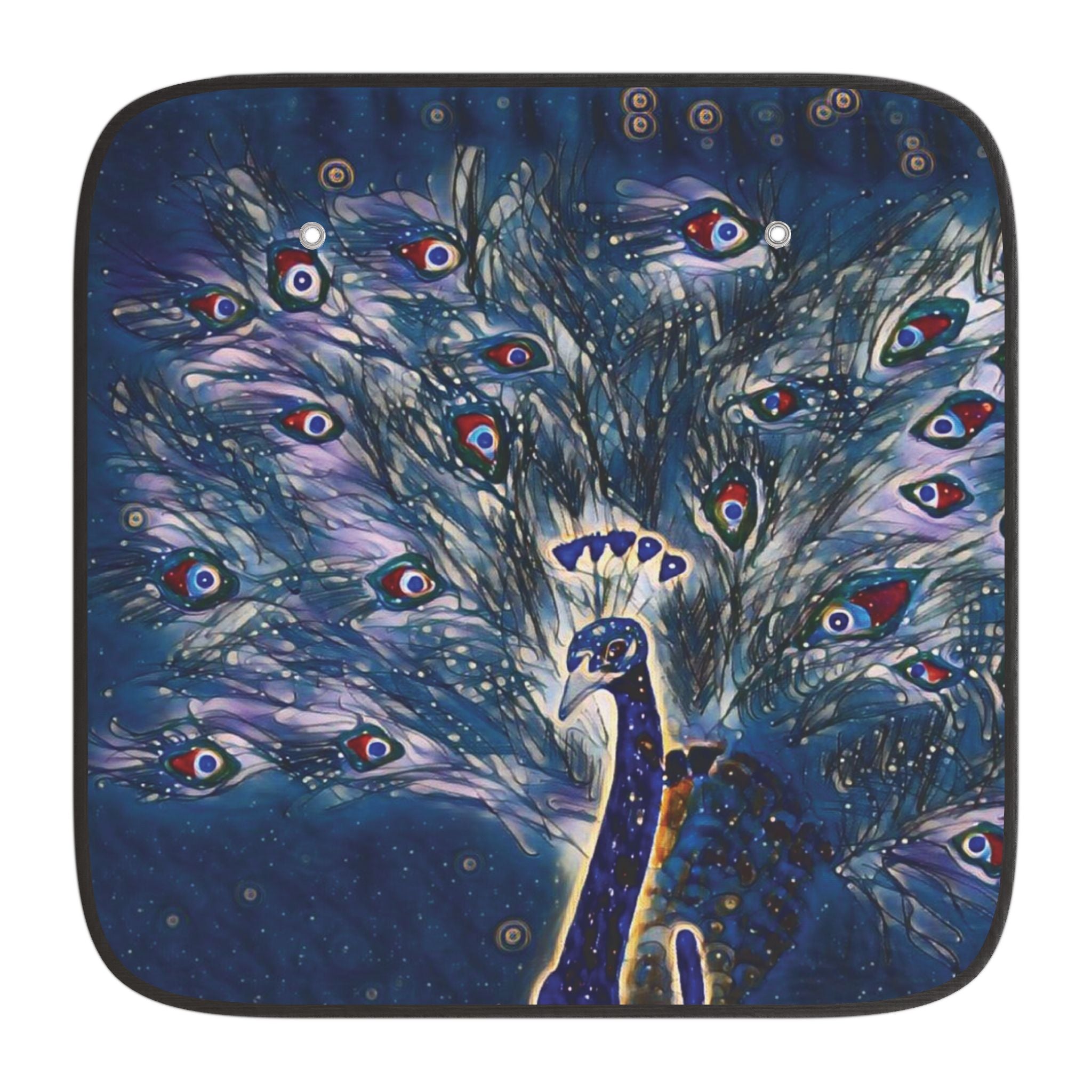 Peacock Night Car Sun Shade — Decorative UV Protector