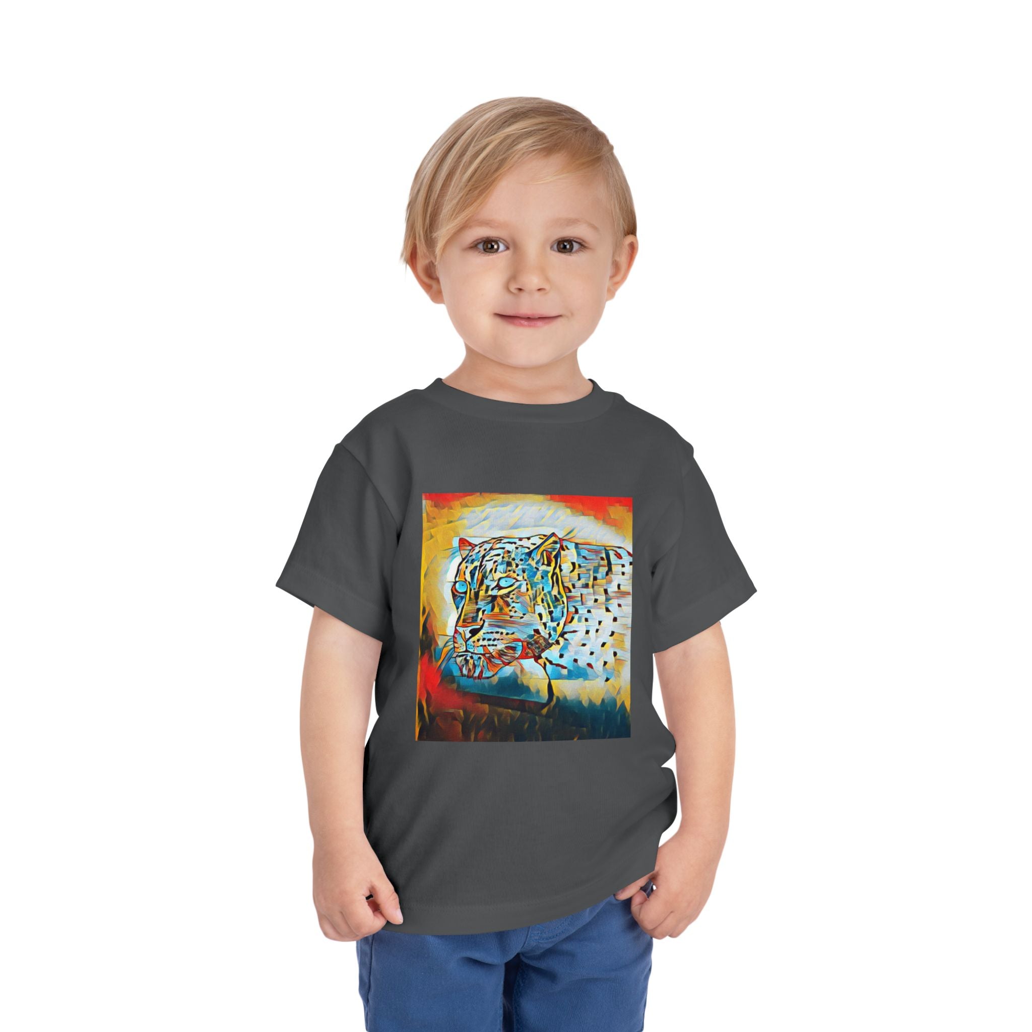 Abstract Leopard Toddler Tee — Colorful Wildlife Art Shirt