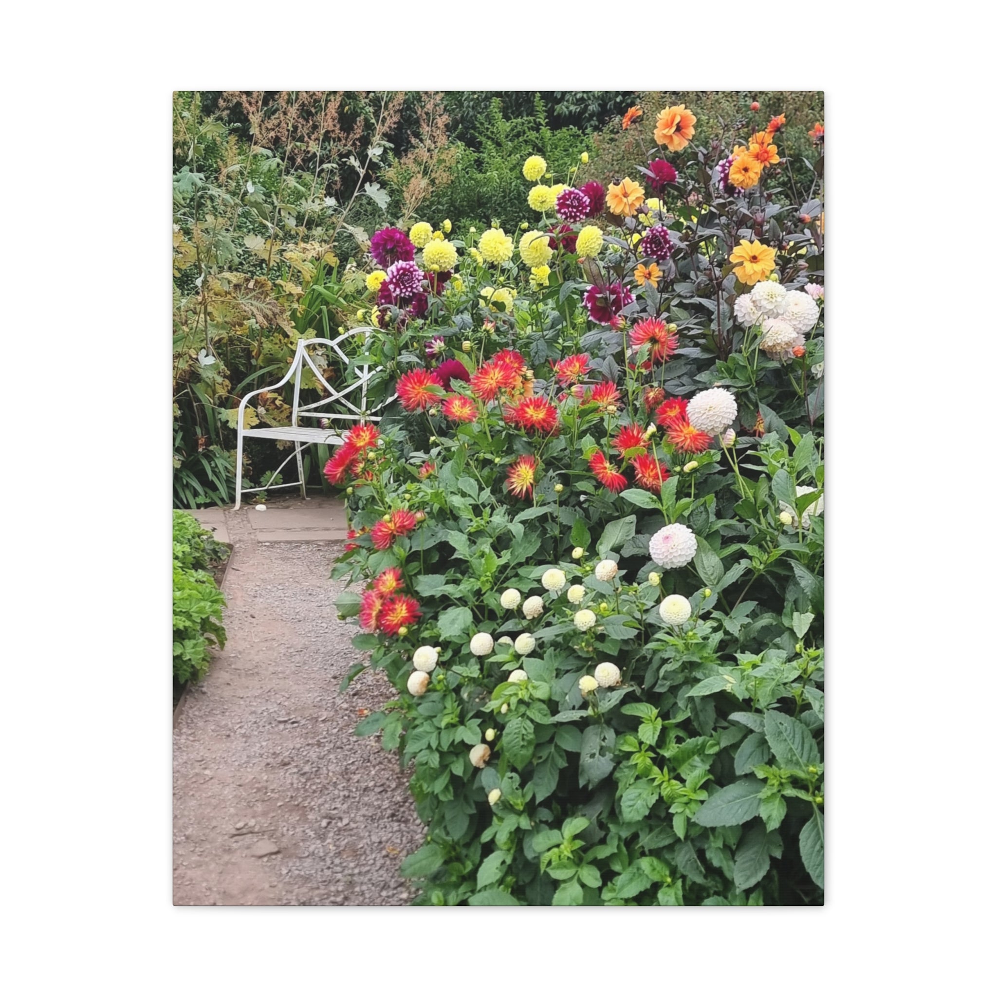 Floral Garden Path Canvas Print — Stretched Wall Art