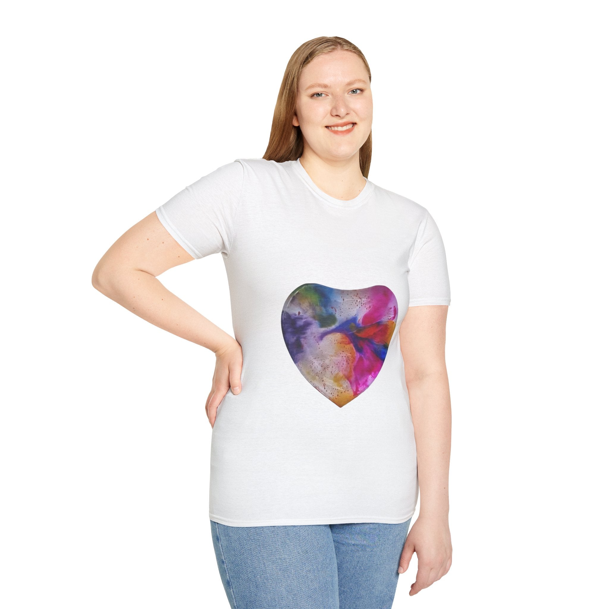 Watercolor Heart T-Shirt — Colorful Abstract Heart Tee