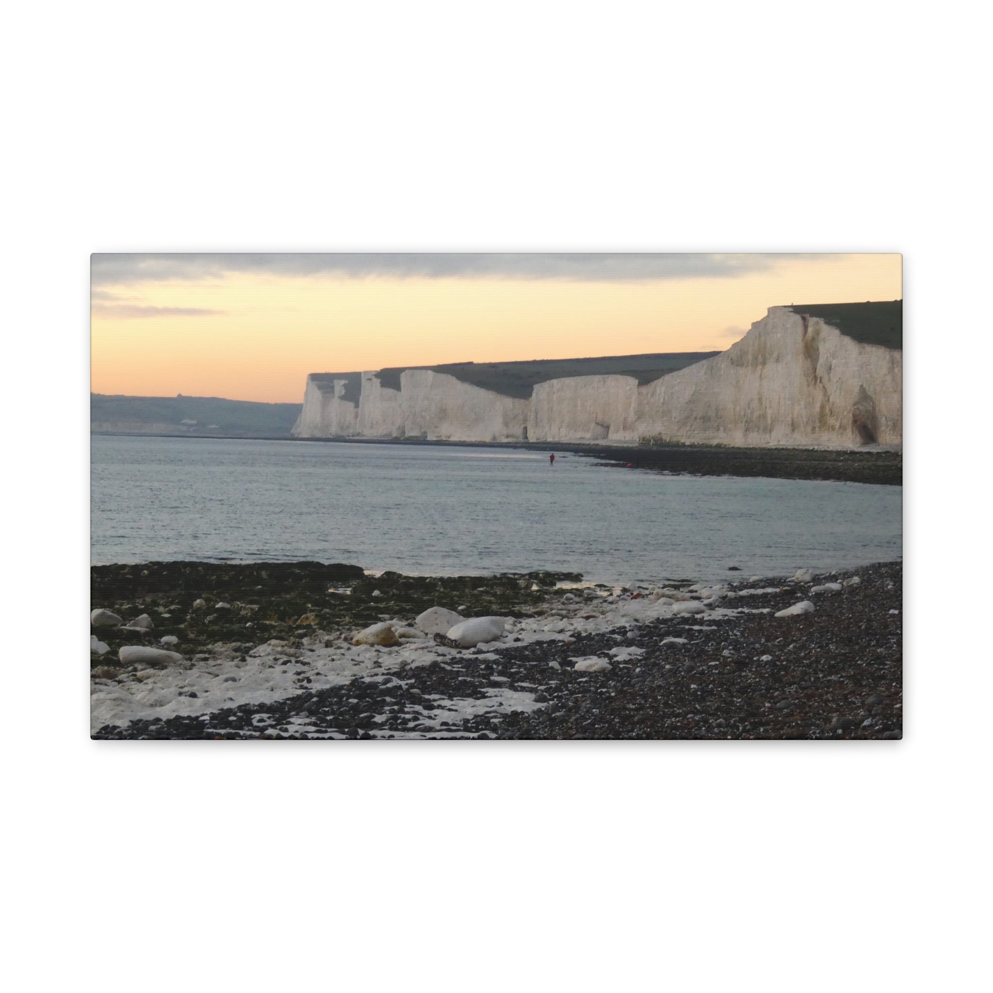 Beachy Head Cliffs Canvas Print | Sunset Beach Landscape Wall Art | UK Coastal Décor