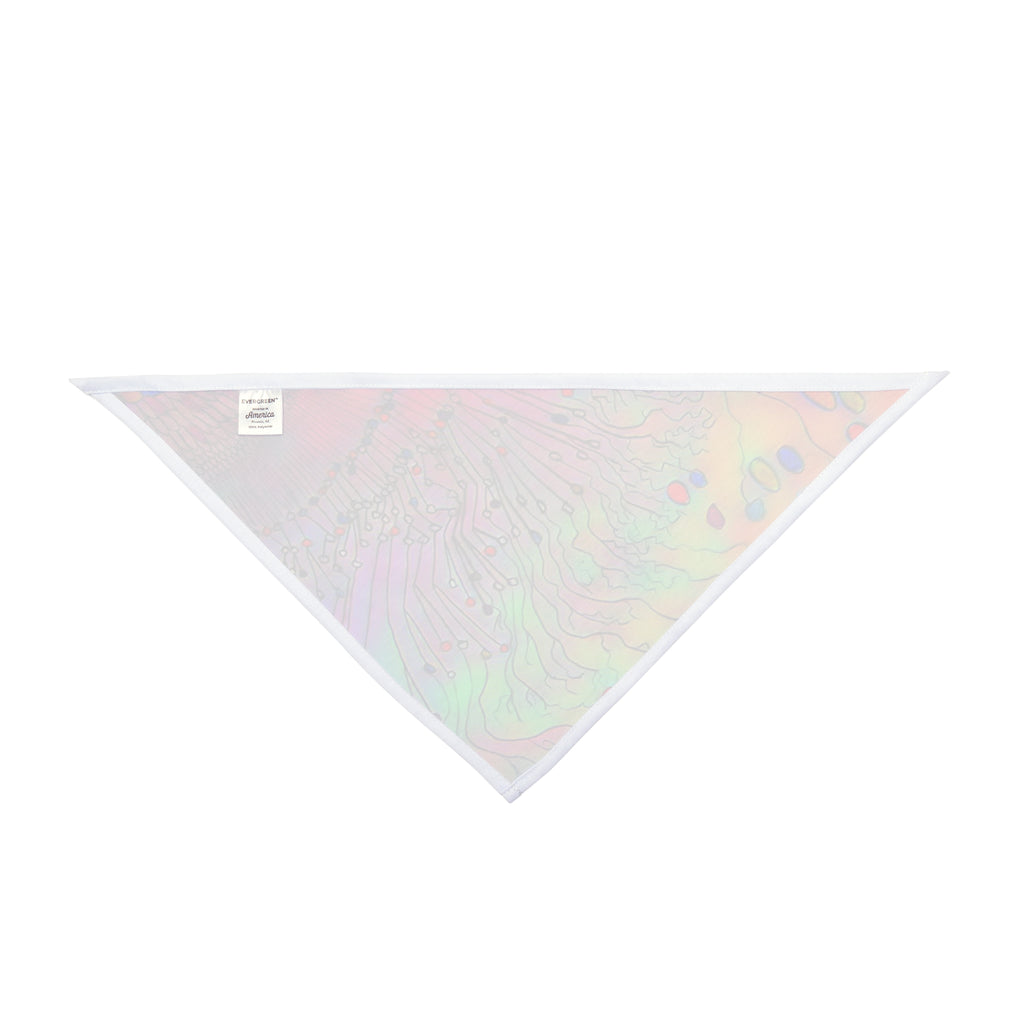 Psychedelic Rainbow Pet Bandana — Vibrant Abstract Floral Design for Dogs & Cats