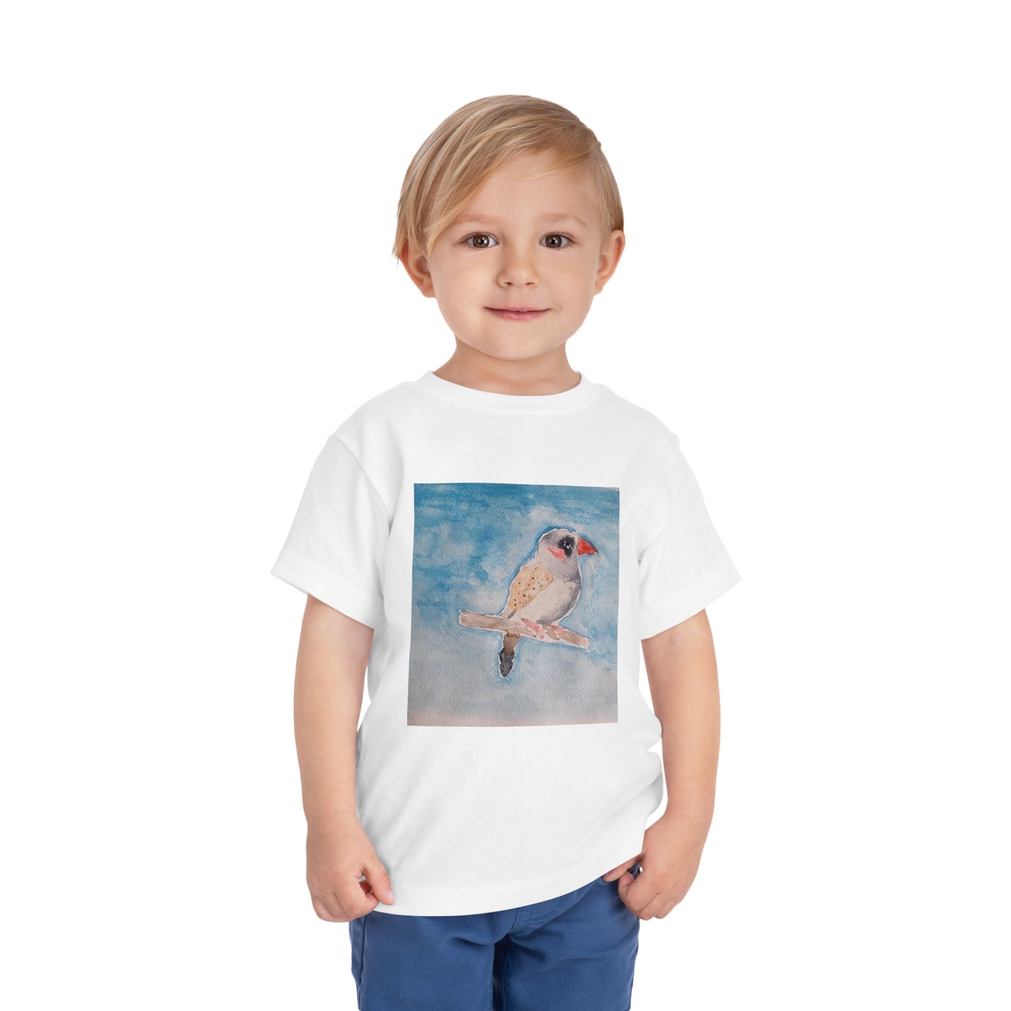 Zebra Finch Watercolor Toddler Tee