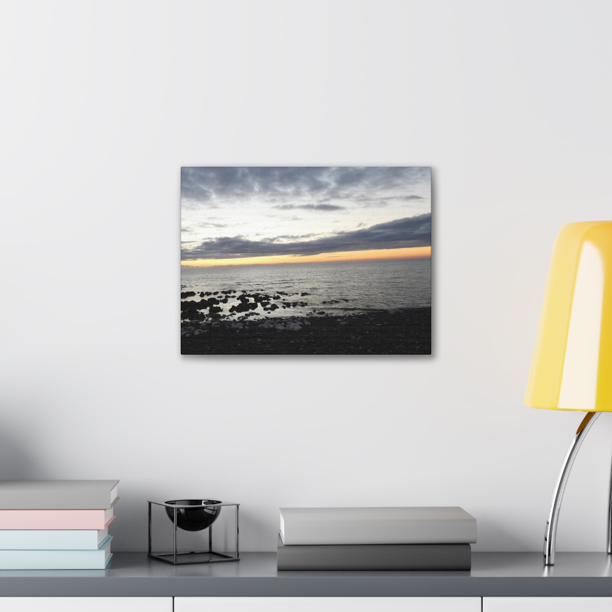 Sunset Shoreline Canvas Print | Stretched Coastal Wall Art | Beach Home Décor