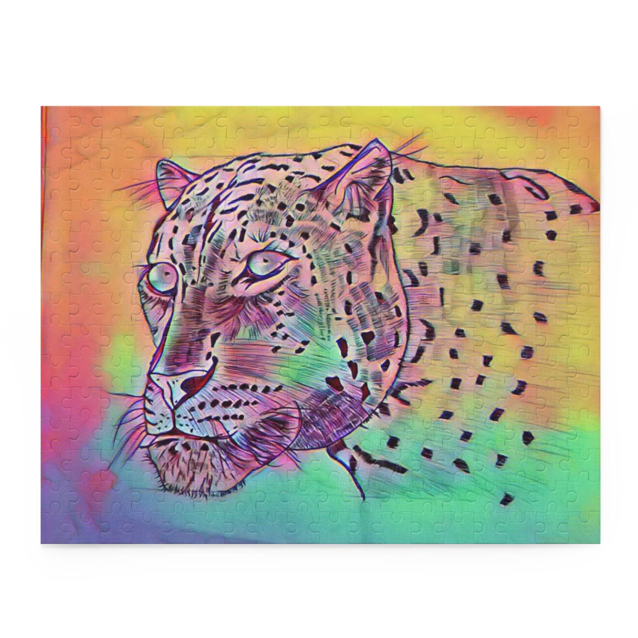 Rainbow Leopard Puzzle — Vibrant Animal Art Jigsaw (120/252/500 pcs)
